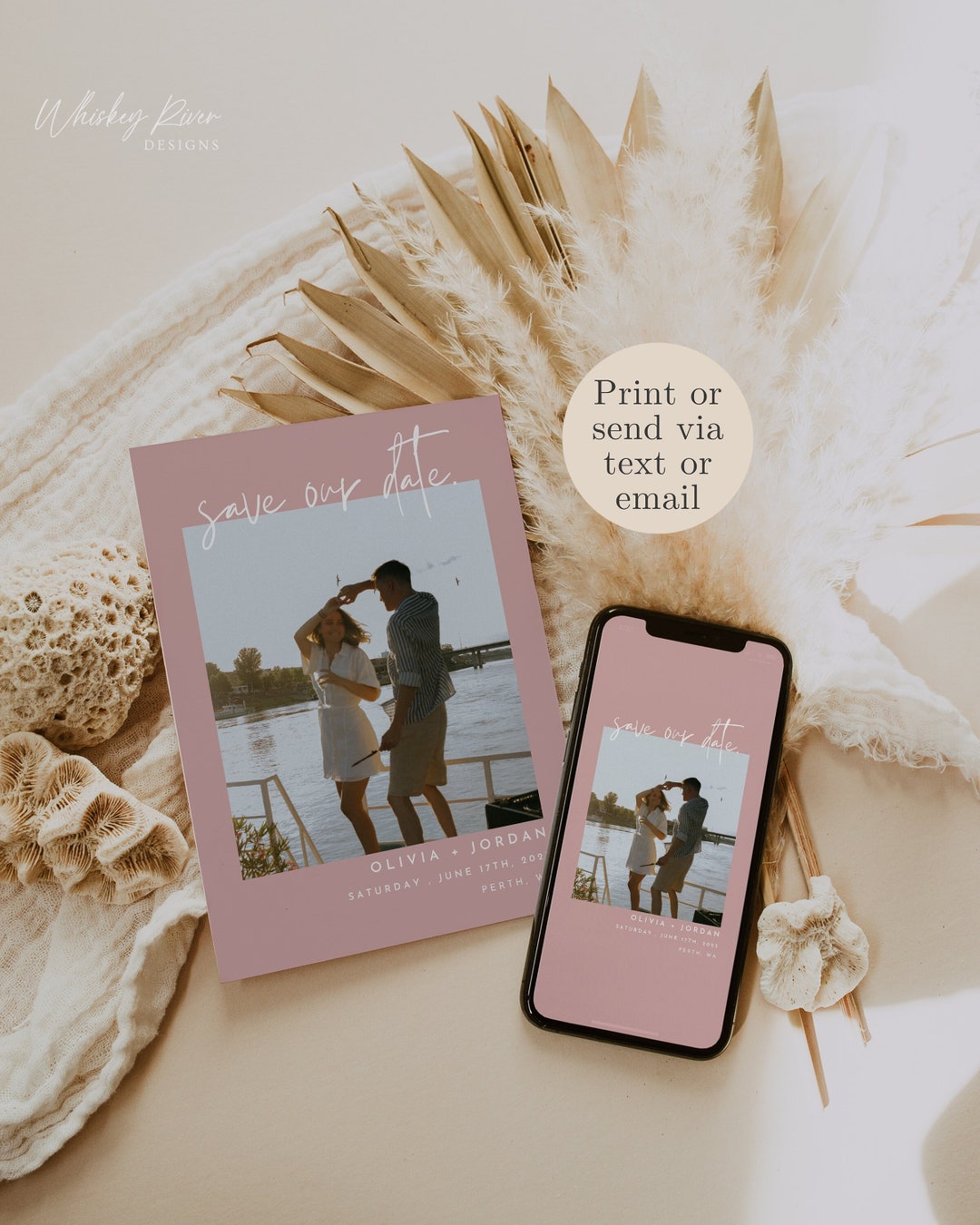Downloadable Save the Date Template, Editable Wedding Announcement ...
