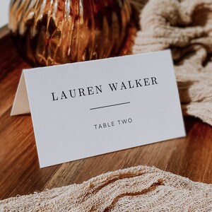 Minimalist Wedding Place Cards INSTANT DOWNLOAD Editable Template, Name Card, Wedding Escort Cards, Modern, Minimal Place Card WR016