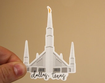 Dallas TX Lds Temple Sticker - Texas Temples - Lds gifts - Bulk Options Available - Sunbeam Stickers