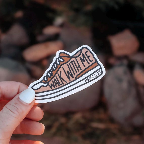 Walk With Me - 2026 LDS Youth Theme - Shoe Sticker - Moses 6:34 - Walk with Jesus