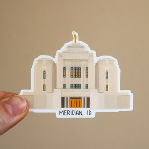 Meridian Idaho Temple Sticker - LDS Temple Stickers - LDS gifts - LDS Missionary - Church of Jesus Christ Stickers - Gifts for Youth