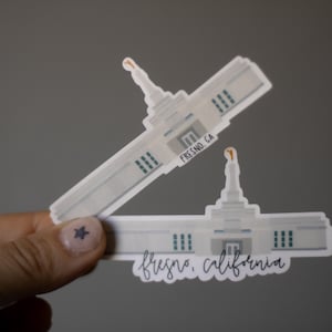 Fresno California Temple Sticker- Lds gifts - Missionary gifts - Lds youth stickers - Temples in California - Waterproof Stickers