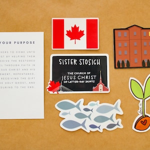 Missionary Bundle Waterproof Stickers- Customizable Missionary Tag - Country/State Flag - Perfect Missionary Gift - Sunbeam Stickers
