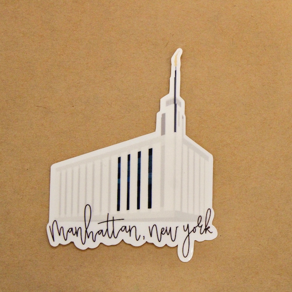 Manhattan New York LDS Temple Sticker - BULK orders available - New York City Sticker - Sunbeam Stickers - Manhattan LDS Temple Sticker