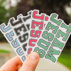 Team Jesus Waterproof Christian Sticker - Varsity Letters Bible Sticker &#39;Team Jesus&#39; by Sunbeam Stickers - Inspirational Cute Christian Gift