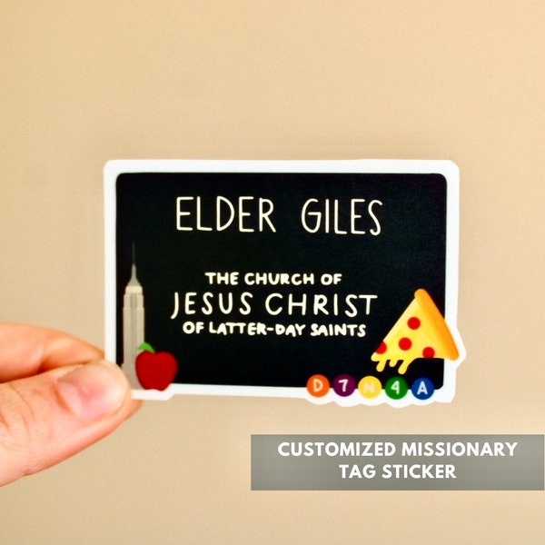 Customizable LDS Missionary Name Tag Sticker - LDS Missionary Gifts - LDS Missionary Name Tag Gift - Returned Missionary Gift - Elder/Sister