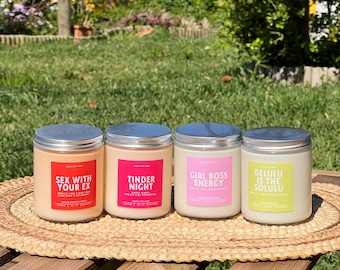 Edgy Quote Soy Candles – Dark Musk, Jasmine, Vanilla Scents – Hand-poured