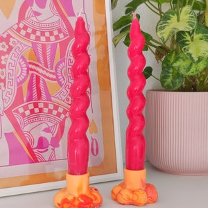 Bubble Candle Holder Dopamine Decor Jesmonite Candlestick for Retro Maximalist Home Aesthetic Orange-Red-Yellow