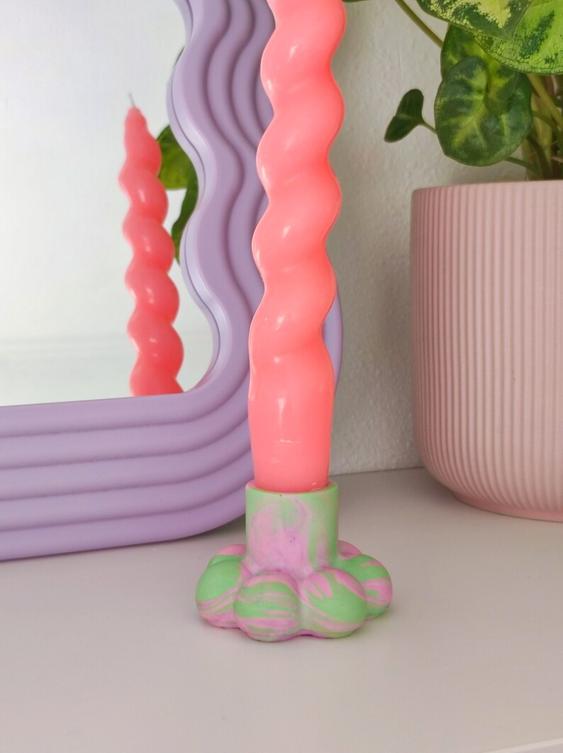 Bubble Candle Holder Dopamine Decor Jesmonite Candlestick for Retro Maximalist Home Aesthetic zdjęcie 4