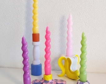 Twisted Spiral Candle – Sculptural Funky Home Decor, Minimal Statement Piece