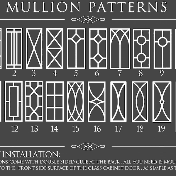 Mullion Overlay Insert for Glass Cabinet Doors| Kitchen Mullion | Decorative Overlay Insert for Cabinet Glass Doors | Mullion Overlay