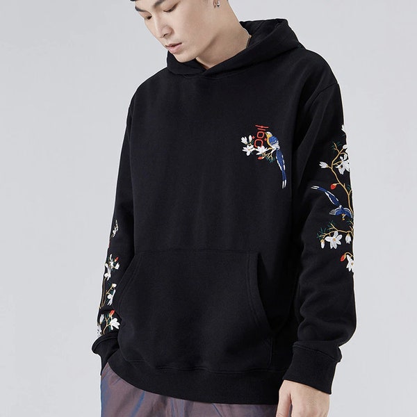 REVIEW FOR HARAJUKU FORK LACE EMBROIDERED FLOWERS HOODIES YV16055