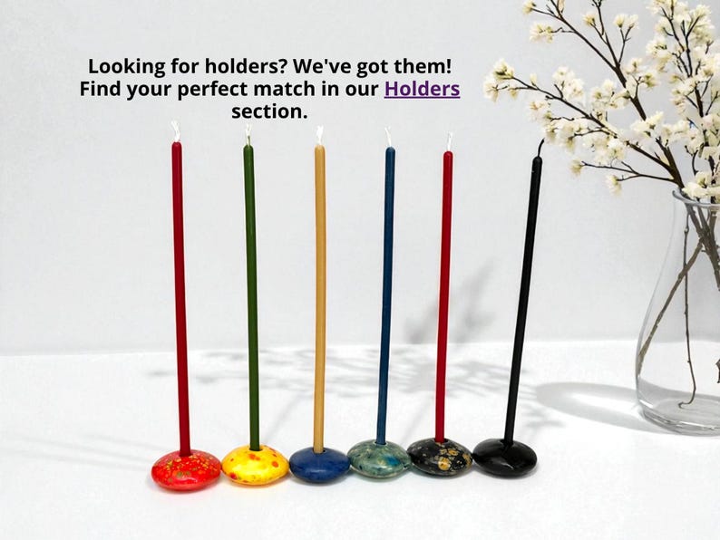 Ultra Slim Black Wick Black Candles, 7.3" x 5mm - 100% Beeswax, Limited Edition image 7