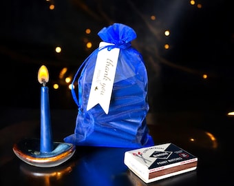 31 Blue Beeswax Ritual Mini Candles – Altar, Meditation & Calm, Focus, and Reflection – Full Set or Refill Only