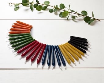 4" Magic Ritual Spell Candles, 100% Beeswax Mini Chimes, 6 Colors