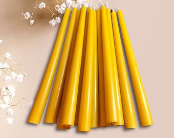 10" Handcrafted Beeswax Pillar Candles – 100% Pure Beeswax, Bulk savings