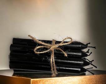 4" Black Wick Black Mini Chime Candles, Pure Beeswax, Limited Edition, Set of 25 & 50