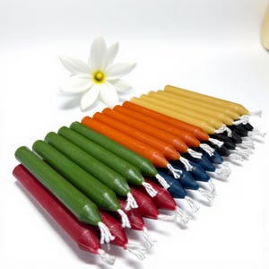 "30er-Set ""Chime""-Kerzen, verschiedene Farben, 100% Bienenwachs, handgemacht - (Internationaler Versand verfügbar)"