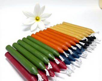 "30er-Set ""Chime""-Kerzen, verschiedene Farben, 100% Bienenwachs, handgemacht - (Internationaler Versand verfügbar)"