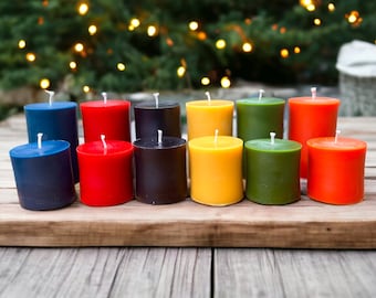 Large 100% Pure Beeswax Pillar Candles, 3" in diameter, two sizes available, six colors