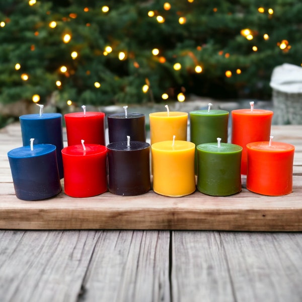 Large 100% Pure Beeswax Pillar Candles, 3" in diameter, two sizes available, six colors