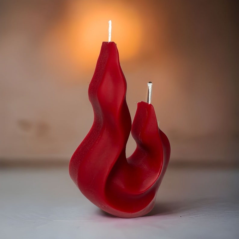 Red 5 Beeswax flame Candle 100 Pure, Nontoxic Free USA Shipping