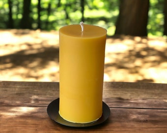 3 Days of Darkness Pillar Candles 100% Beeswax,  5.75" x 3" (1.3 Lb) / Large Natural Beeswax Candle
