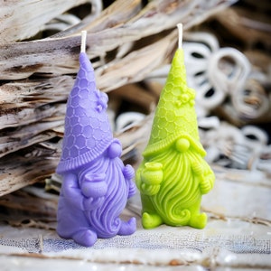Garden Gnome Candle, Natural Wax, 4.5 inch