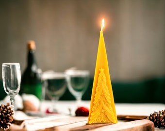 7.5" Christmas Tree Pyramid Candle, New Year Tree Candle, Manifestation Candle