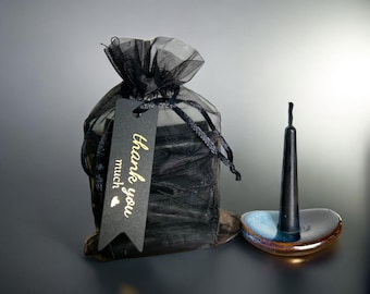 31 Nights of Calm – Black Beeswax Candle Set – 31 Mini Candles with Holder & Matches – Full Set or Refill Only