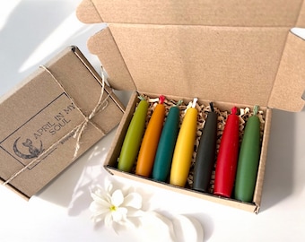 A Week of Harmony - Set of 7 Beeswax Candles for Manifestation & Meditation, 3" mini candles