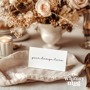 Fall 5&quot; x 7&quot; Flat Card Mockup PSD Smart Object, Thanksgiving Invitation Mockup, Friendsgiving Invitation