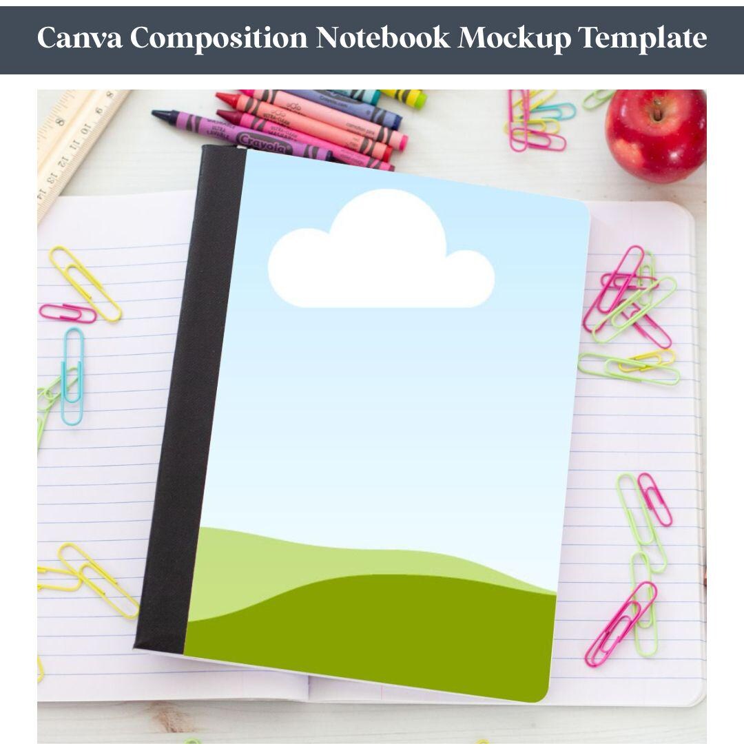 Canva Notebook Cover Mockup Template: Drag & Drop Design (digital ...