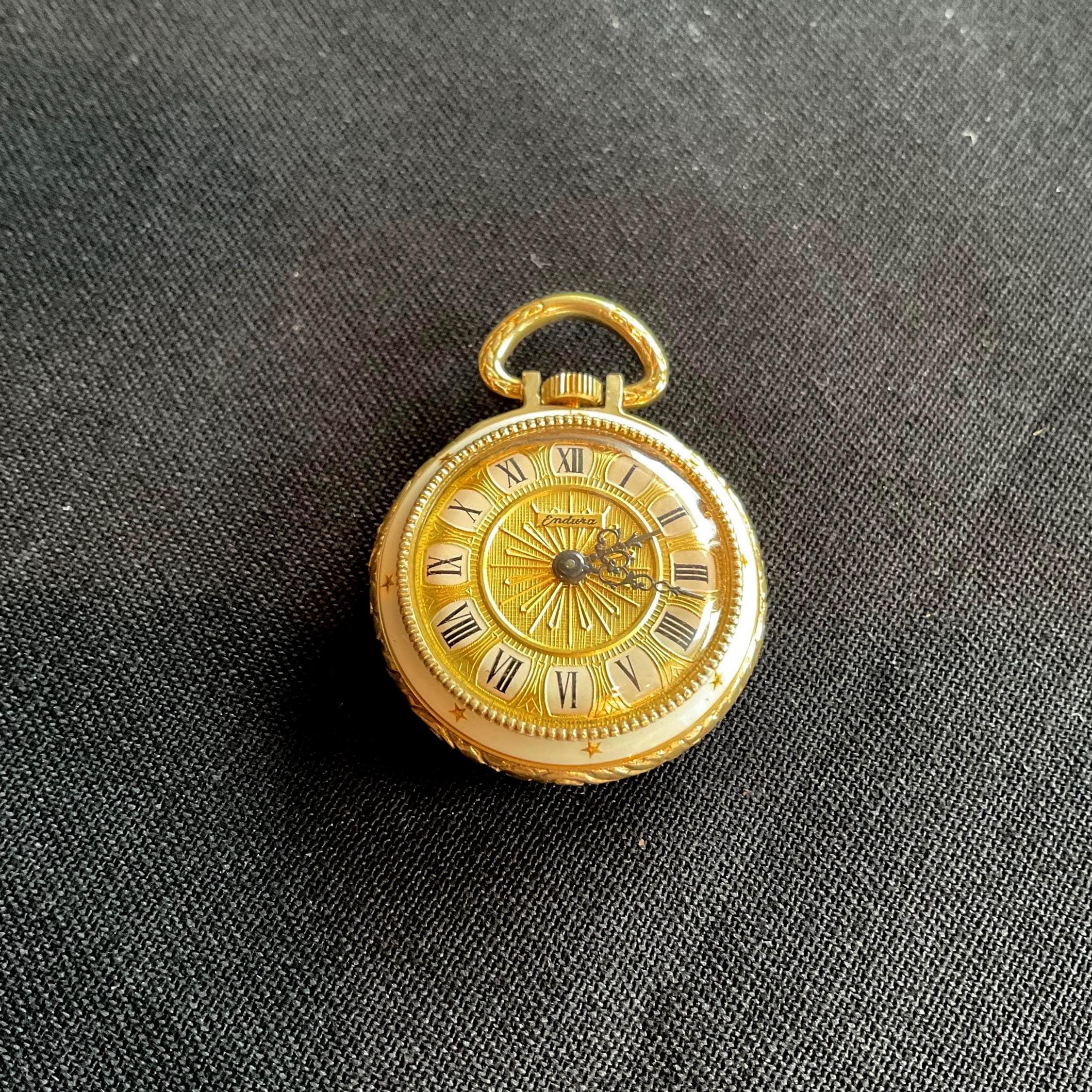 Endura Time Corporation Dynasty Swiss 1 Jewel Ladies Pocket Watch Gold Tone 78075d.jpg main image 3