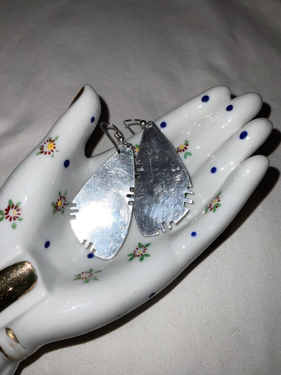 Multi stone inlay Sterling silver statement earri… - image 7