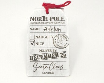 Personalized Santa Gift Tag, North Pole Delivery