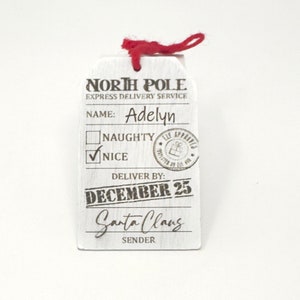 Custom Gift Tag from Santa, North Pole Gift Tag with Name, Personalized Gift Tag