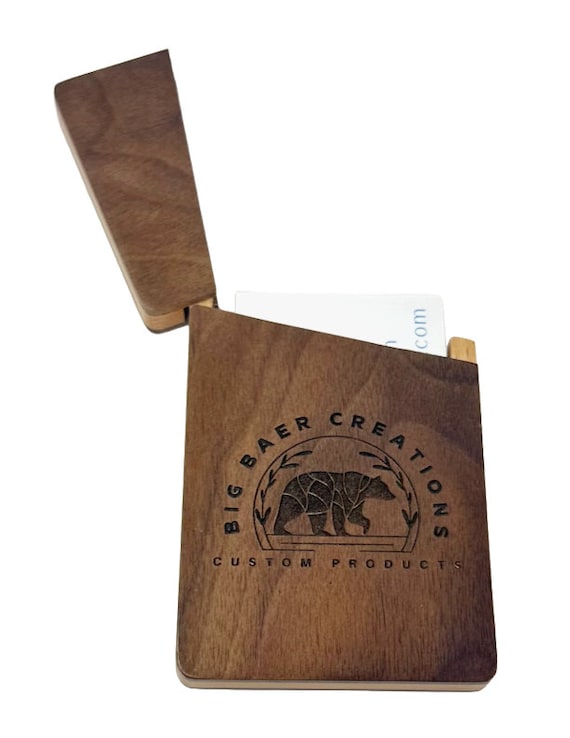 Custom Engraved Wood Business Card Holder Gift for Him Fathers Day Gift Birthday Gift Gift for Her Business Owner Business Professional