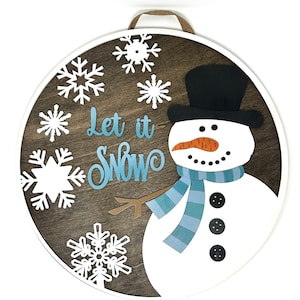 Snowman Welcome Sign, Winter Welcome Sign, Christmas Welcome Sign, Let It Snow Welcome Sign