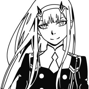 Zero two decal, waifu peeking, 002, anime stickers, zero two peeker, anime decals, darling decal, minimalist anime