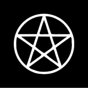 Pentacle pentagram wicca vinyl decal car window bumper sticker wiccan star, 5 inch dye cut decal sticker for bumpers windows cars laptops