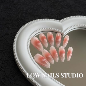 Cute Lips Nails Press On, Press on Nails, Fake Nails, Glue on Nails, Handmade Press on Nails, Wedding Nails, Faux Acrylic Nails
