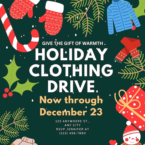 Digital Flyer: Clothing Drive Template Flyer | Holiday Flyer | Clothes Drive Flyer