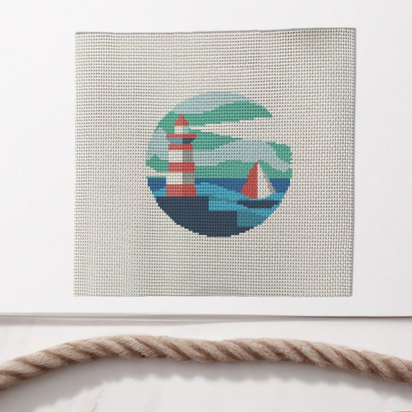 Sailboat Needlepoint Canvas Etsy