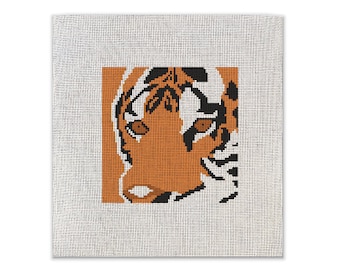 Tiger Face - 18 Mesh | 4" x 4" Needlepoint Canvas