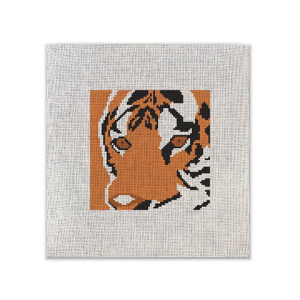 Tiger Face - 18 Mesh | 4" x 4" Needlepoint Canvas