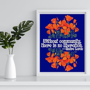 Audre Lorde Without community there is no liberation, Feminist Poster, Feminist Wall Art, Feminist Art Print, Feminist Office Wall Art