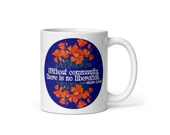 Feminist quote mug · Audre Lorde · Without community, there is no liberation · White mug by TogetherWeAmplify  · bell hooks