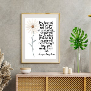 Maya Angelou, As pessoas vão esquecer, pôster feminista, arte de parede feminista, impressão de arte feminista, arte de parede de escritório feminista, citação inspiradora