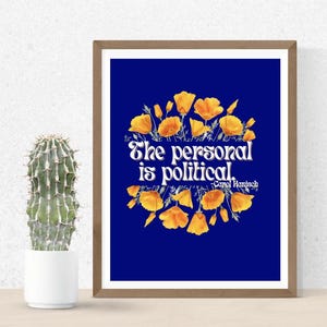 Printable art &quot;The Personal Is Political&quot; Feminist Political Poster Digital Download bell hooks audre lorde activist art gifts for feminists